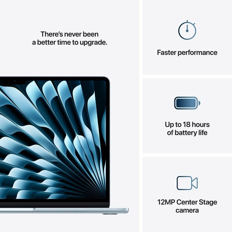 Apple MacBook Air 13.6" IPS Retina Display (M4-10-Core/16GB/256GB SSD/8-Core GPU) with 30W Charger Sky Blue (GR Keyboard) view 2