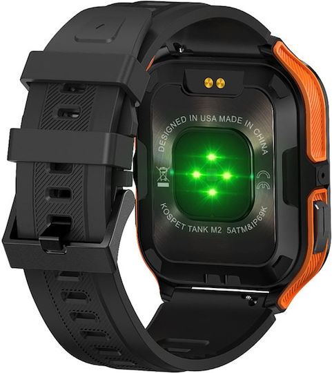 Kospet Tank M2 Aluminium Smartwatch with Heart Rate Monitor (Orange) view 2