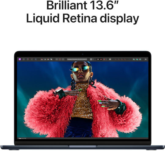 Apple MacBook Air 13.6" (2024) 15.3" IPS Retina Display (M3-8-core/16GB/256GB SSD/10-Core) Midnight (International English Keyboard) view 6