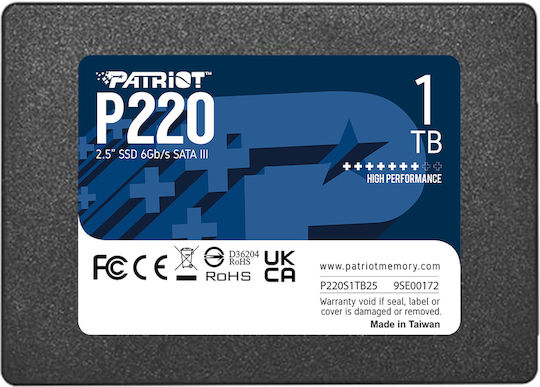 Patriot P220 SSD 1TB Type 2.5'' with SATA III Connection P220S1TB25 vista 2