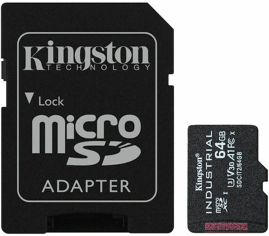 Kingston Industrial microSDXC 64GB U3 V30 A1 UHS-I 100MB/s with Adapter view 2