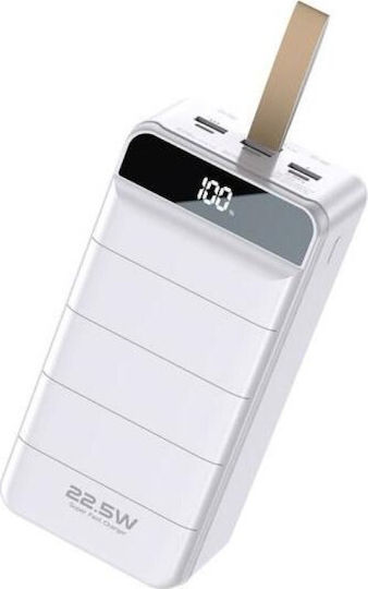 WK WP-269 Power Bank 60000mAh 22.5W with 3 USB-A Ports and USB-C Port Power Delivery / Quick Charge 3.0 Minre White