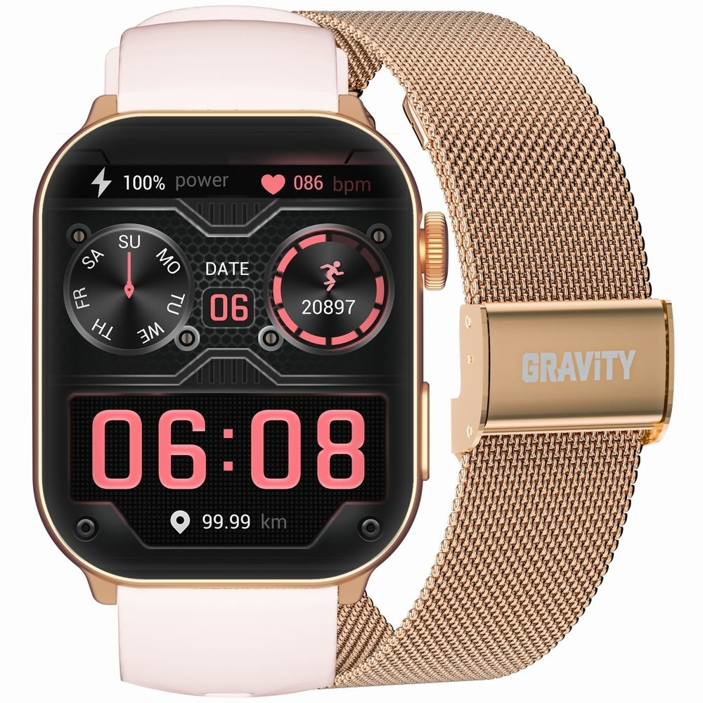 Unisex Smartwatch Gravity Gt28-6 Bluetooth Calls Additional Strap Sg037f