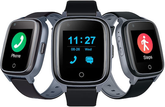 Wonlex D32S Smartwatch with SIM and Heart Rate Monitor (Black Case / Black Silicone Strap) view 4