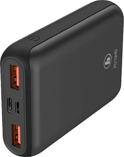 HAMA PD10-HD Power Bank 10000mAh with 2 USB-A Ports and USB-C Port Power Delivery / Quick Charge 3.0 Anthracite