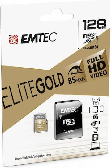 Emtec Elite Gold microSDXC 256GB U1 UHS-I 85MB/s Memory Card with Adapter view 2