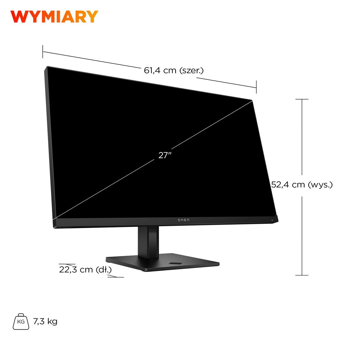 HP OMEN 27q G2 IPS HDR Gaming Monitor 27" QHD 2560x1440 180Hz with Response Time 1ms GTG view 8
