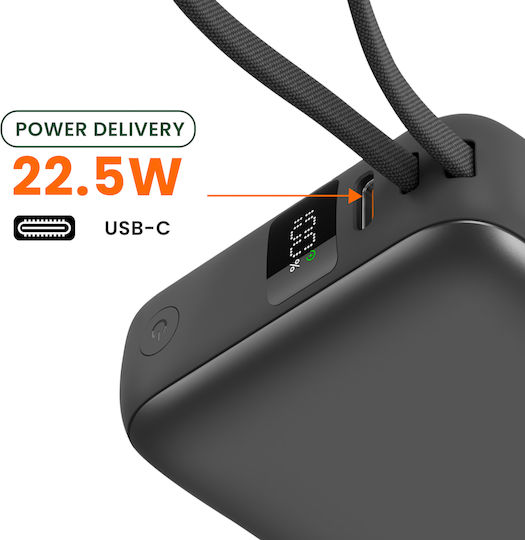 Akashi Power Bank 10000mAh 22.5W with USB-C Port Power Delivery Gray view 3