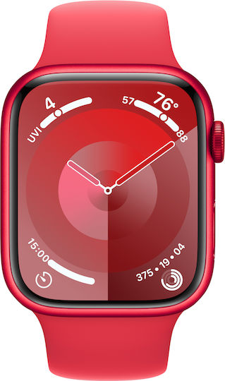 Apple Watch Series 9 Aluminium 45mm Waterproof with Heart Rate Monitor ((PRODUCT)RED with (PRODUCT)RED Sport Band (S/M)) view 2