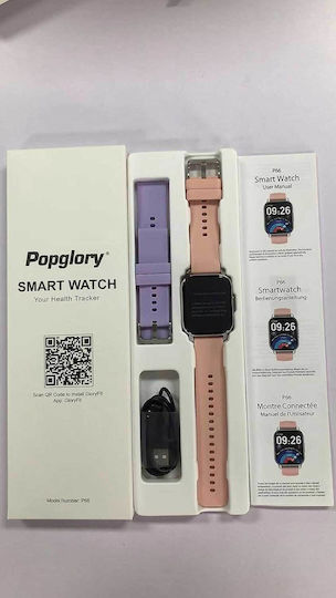 Popglory P66 Smartwatch with Heart Rate Monitor (Purple / Pink) view 8