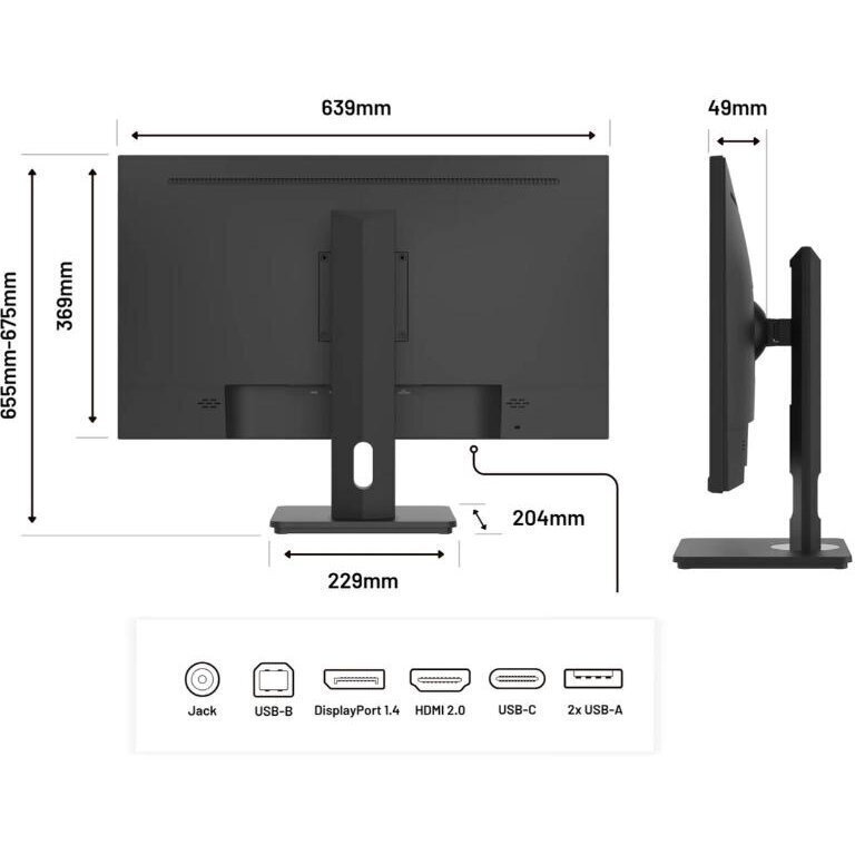 Japannext JN-IPS282UHDR-C65W IPS Monitor 28" 4K 3840x2160 vue 2