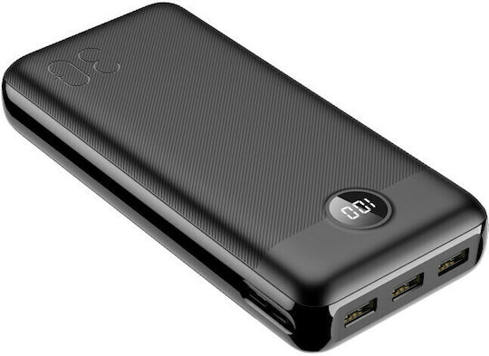 Veger L30 VP3008PD Power Bank 30000mAh 20W with 3 USB-A Ports and USB-C Port Black view 4