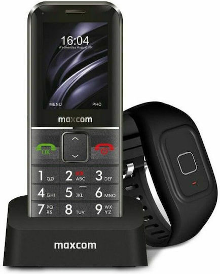 MaxCom MM735 Single SIM Mobile with Large Buttons Black view 1