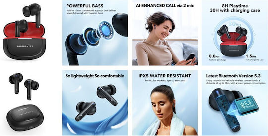 TaoTronics TT-BH1120 In-ear Bluetooth Handsfree Earphones with Sweat Resistance and Charging Case Black view 3