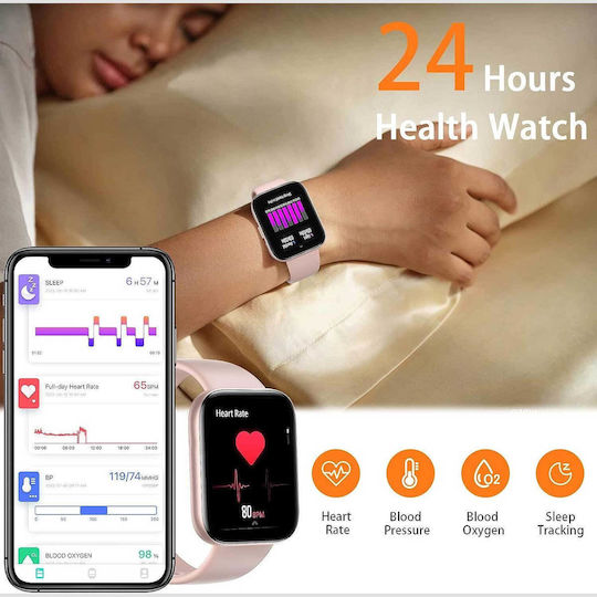 ANCwear ANC-207 Smartwatch with Heart Rate Monitor (Pink) view 3
