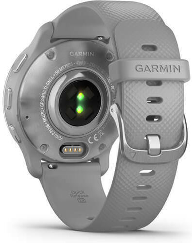 Garmin Venu 2 Plus Stainless Steel 43mm Waterproof Smartwatch with Heart Rate Monitor (Silver Stainless Steel Bezel With Powder Grey Case And Silicone Band) view 5