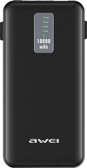 Awei P11K Power Bank 10000mAh with USB-A Port Black vista 3