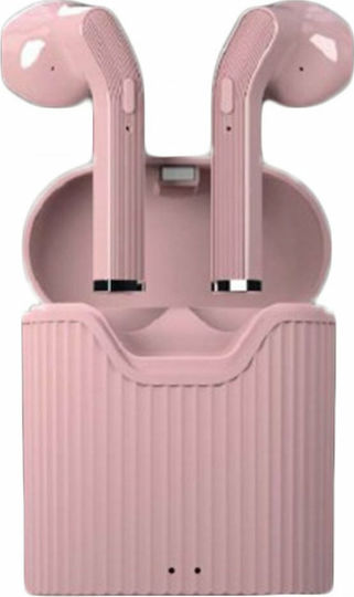 Musthavz Earphone True Earbud / In-ear Bluetooth Handsfree Earphones with Charging Case Pink