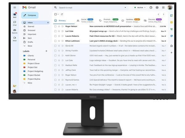 Lenovo ThinkVision E27-40 IPS Monitor 27" FHD 1920x1080 with Response Time 4ms GTG view 1