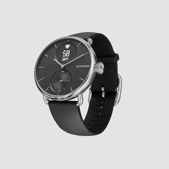 Withings ScanWatch Hybrid Stainless Steel 38mm Waterproof with Heart Rate Monitor (Black) view 2