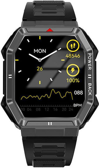 NO.1 Dt108 Smartwatch with Heart Rate Monitor (Black) vue 3