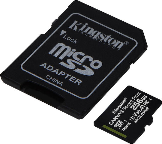 Kingston Canvas Select Plus microSDXC 256GB U3 V30 A1 UHS-I 100MB/s with Adapter view 2