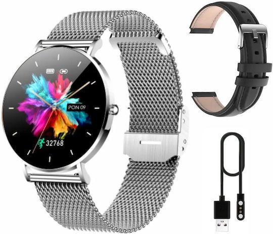 Manta Alexa Smartwatch with Heart Rate Monitor (Silver) view 2