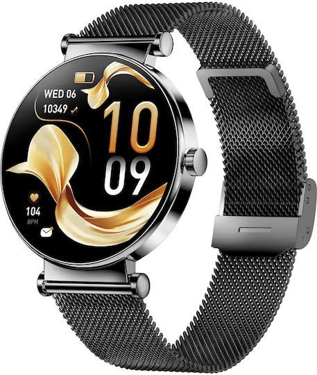 Microwear Y16 Smartwatch with Heart Rate Monitor (Black Steel)