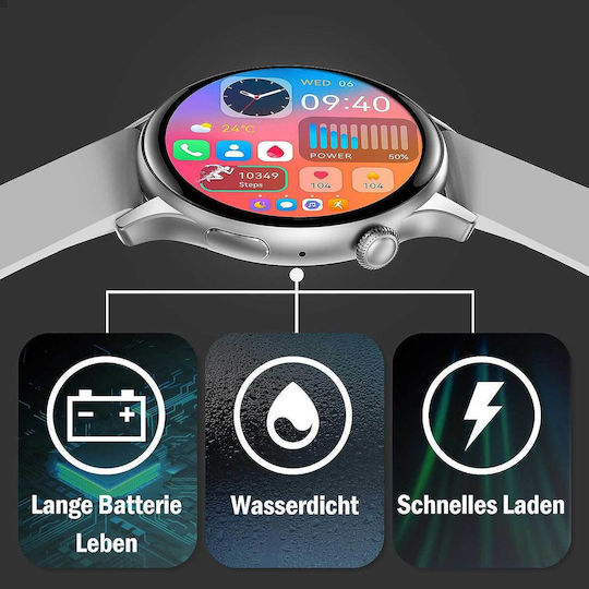 JANOLTY RLQA Smartwatch with Heart Rate Monitor (Silver) vista 6