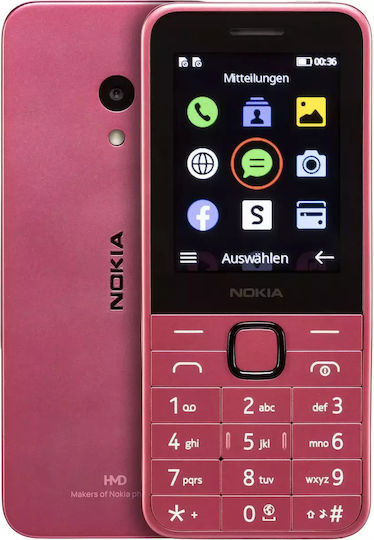 Nokia 225 4G (2024) Dual SIM Mobile with Buttons (English Menu) Pink view 3