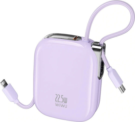 Wiwu MH136 Sugar Power Bank 10000mAh 22.5W with USB-C Port Purple