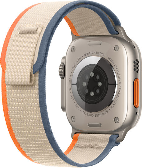 Apple Watch Ultra 2 Titanium 49mm Waterproof with eSIM and Heart Rate Monitor (Orange/Beige Trail Loop - S/M) view 2