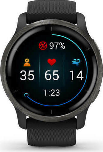 Garmin Venu 2 Stainless Steel 45mm Waterproof Smartwatch with Heart Rate Monitor (Slate / Black) view 2