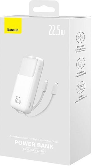 Baseus Comet Power Bank 10000mAh 22.5W with USB-A Port and USB-C Port Power Delivery White vue 6