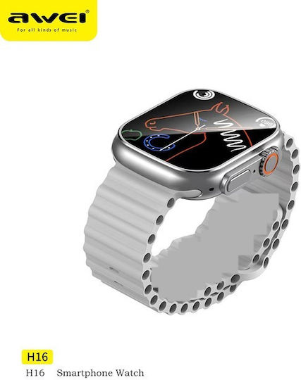 Awei H16 Ultra Smartwatch with Heart Rate Monitor (Silver) vue 2