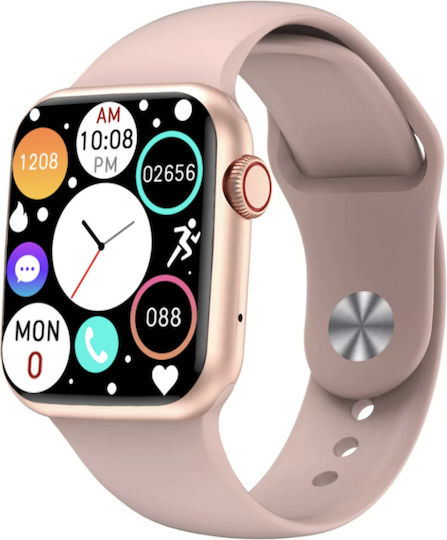 i8 HryFine Pro Max Aluminium Smartwatch with Heart Rate Monitor (Pink)