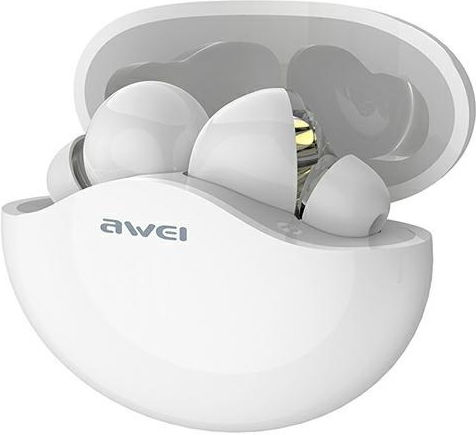Awei T12 In-ear Bluetooth Handsfree Earphones with Charging Case White view 2