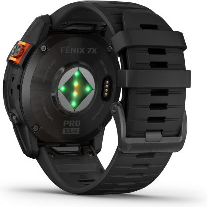 Garmin Fenix 7X Pro Solar Stainless Steel 51mm Waterproof Smartwatch with Heart Rate Monitor (Slate Grey with Black Band) view 6
