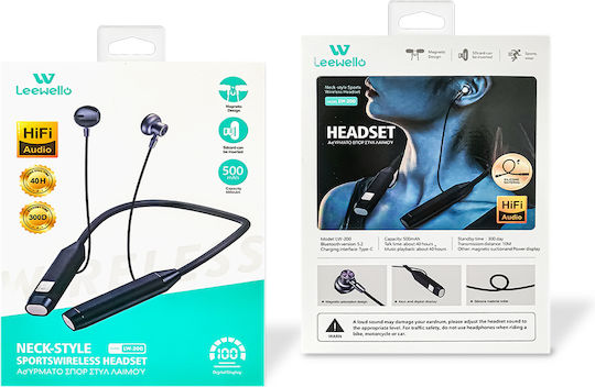 Leewello LW-200 In-ear Bluetooth Handsfree Earphones with Sweat Resistance Black vue 2