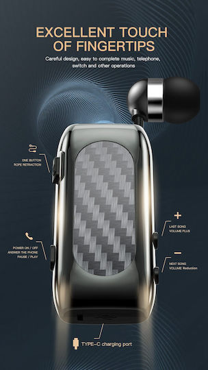 K56 In-ear Bluetooth Handsfree Earphone Lapel Black view 4