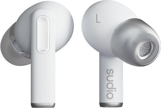 Sudio A1 Pro In-ear Bluetooth Handsfree Earphones with Sweat Resistance and Charging Case White vue 2