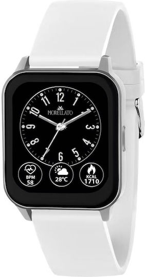 Morellato M-03 Stainless Steel Smartwatch with Heart Rate Monitor (White)