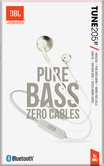 JBL T205BT Earbud / In-ear Bluetooth Handsfree Earphones Gold view 6