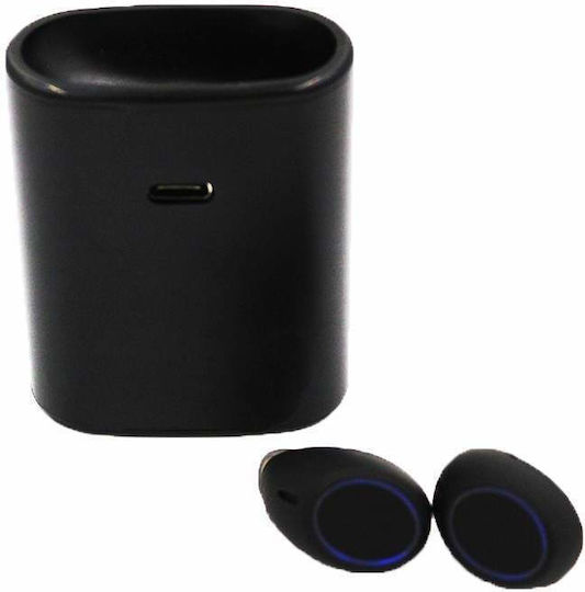 CA18 In-ear Bluetooth Handsfree Earphones with Charging Case Black view 1