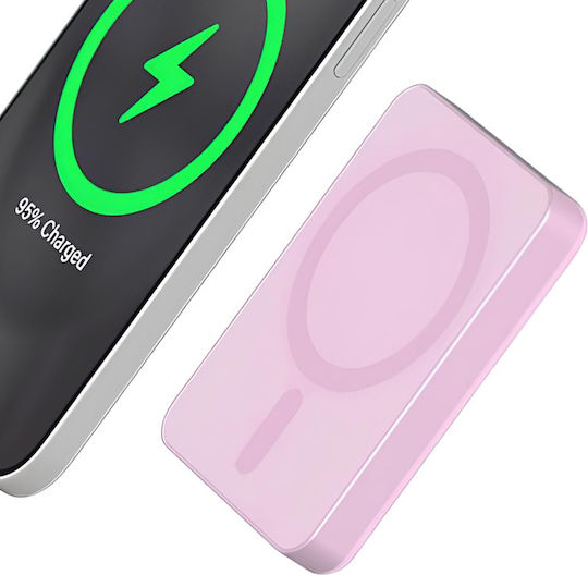 Force Power MagSafe Power Bank 5000mAh 15W with USB-C Port Pink view 3