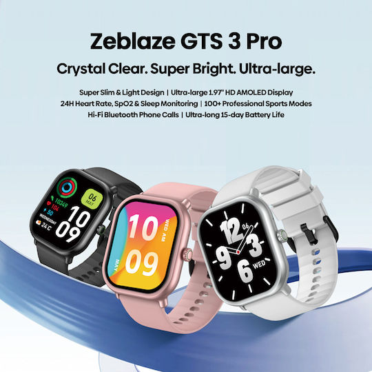 Zeblaze GTS 3 Pro Smartwatch with Heart Rate Monitor (Black) view 9