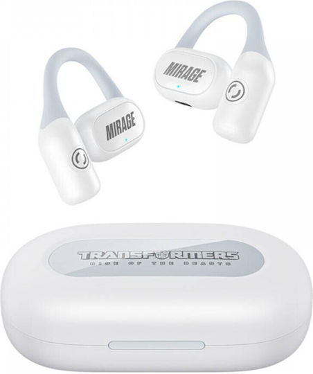 The Transformers TF-T13 Open Ear Bluetooth Handsfree Earphones with Charging Case White view 1