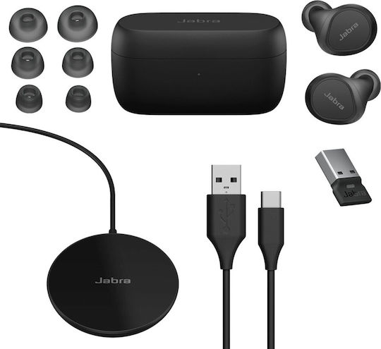 Jabra Evolve2 USB-A MS In-ear Bluetooth Handsfree Earphones with Sweat Resistance and Charging Case Black view 6