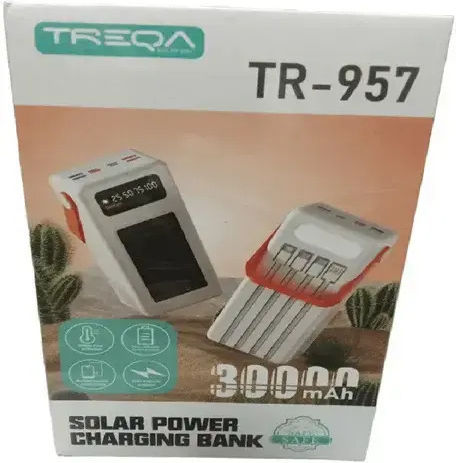 Treqa TR-957 Solar Power Bank 40000mAh White view 3