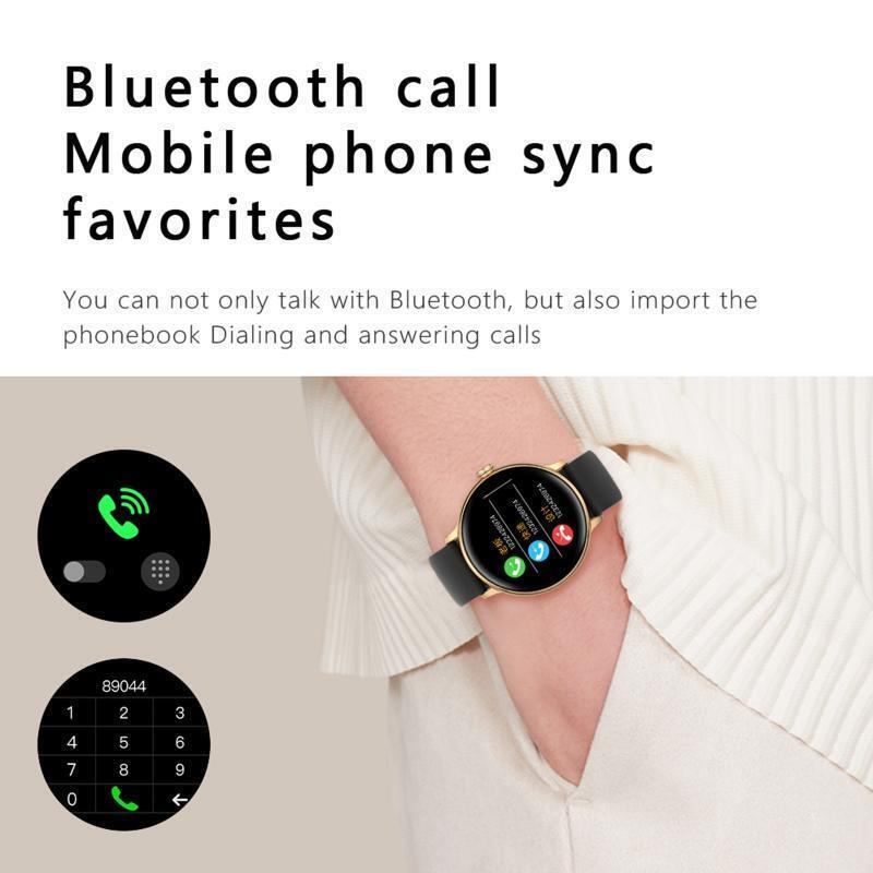Smartwatch Q71 Pro Tft 1.28 Inch Display Steel Strap Bluetooth Call Support Menstrual Cycle Reminder Gold view 2